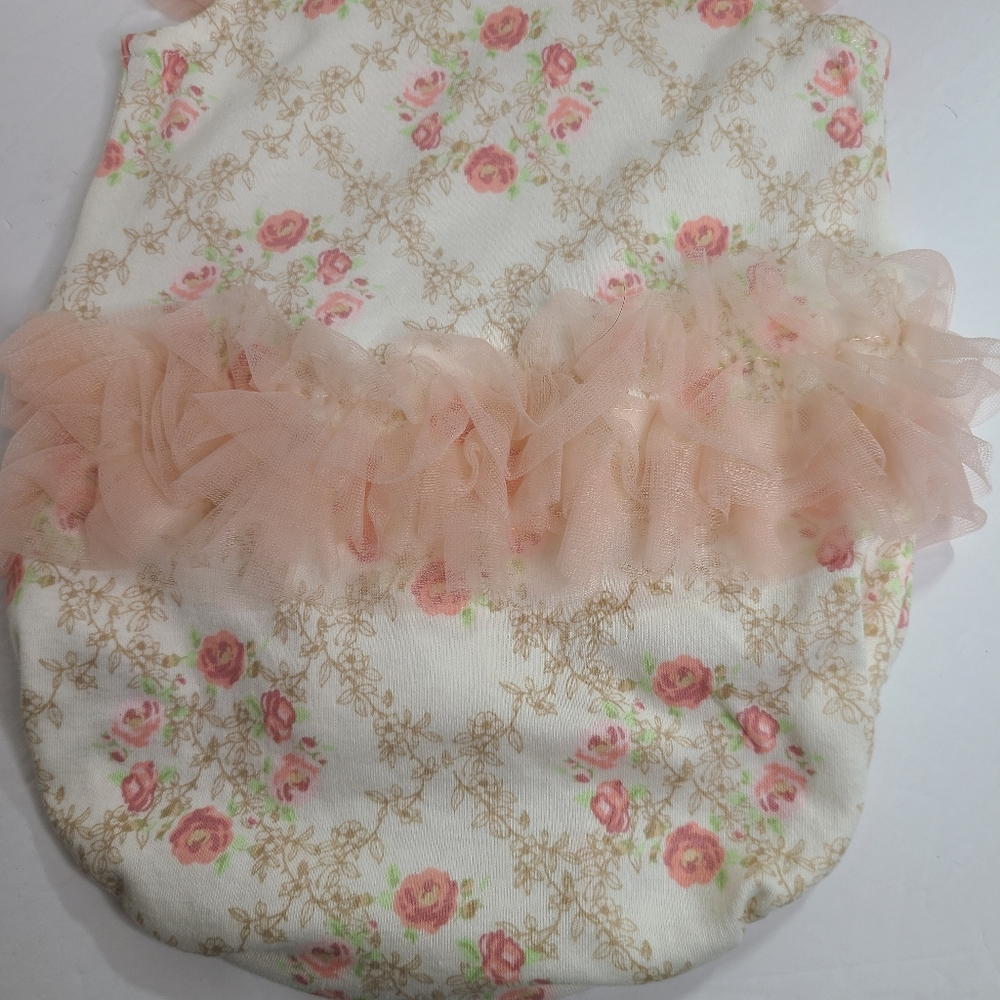 Kyle & Deena Pink Rose Print Ribbon One Piece Bodysuit Baby Size 3-6 Months - Picture 7 of 9